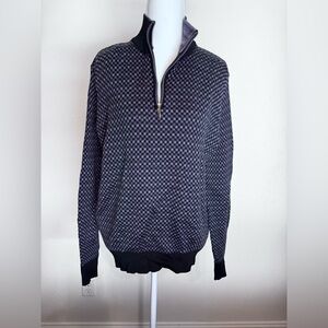 Elegant Black and Gray/Purple Zip-Up Sweater